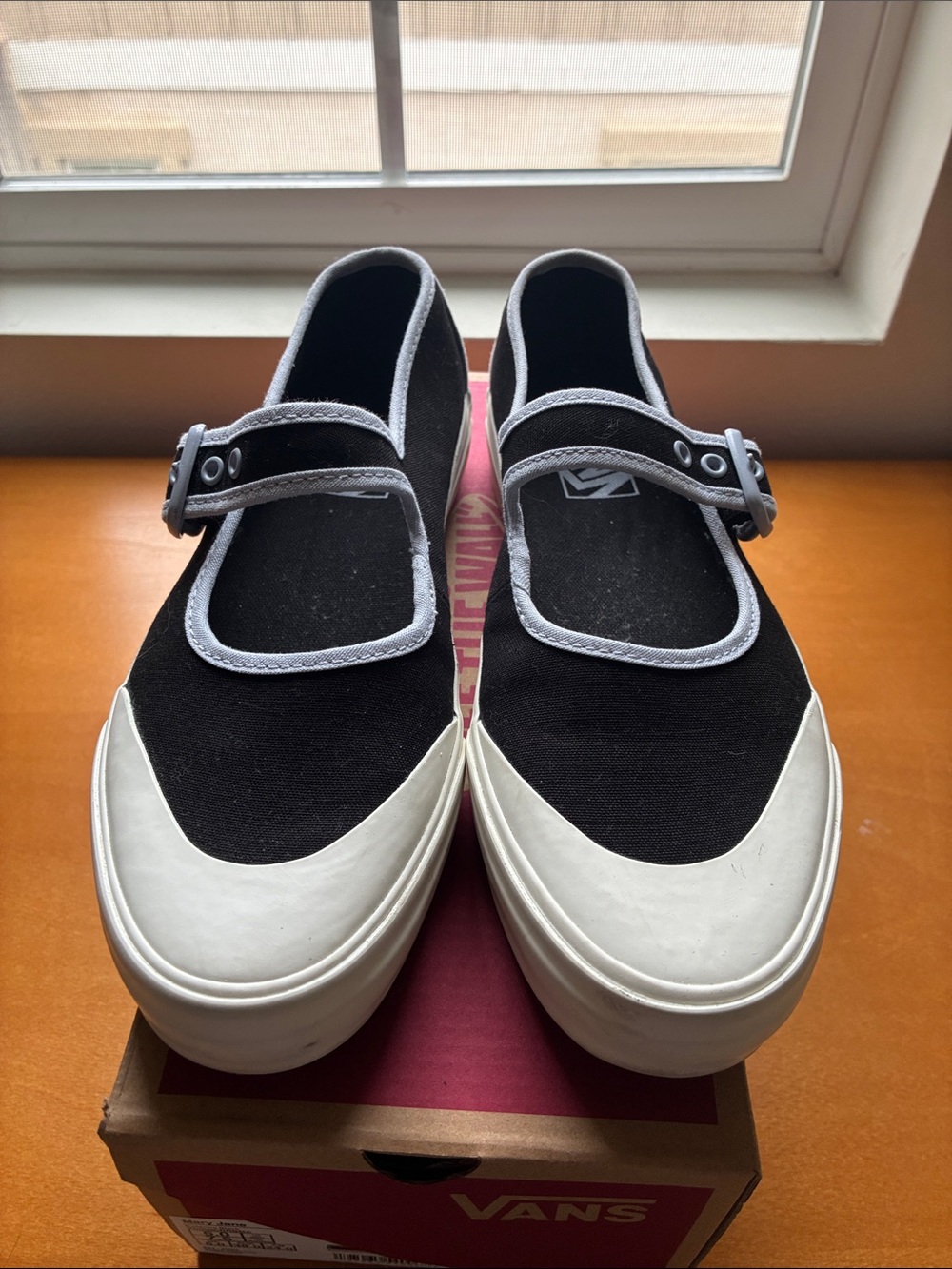 Like New Vans Black & White Mary Jane Sneakers